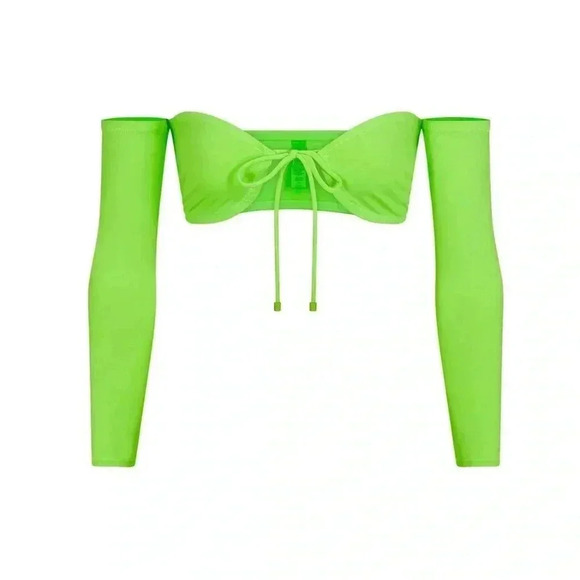 Neon Green Off-Shoulder Top - Picture 1 of 5